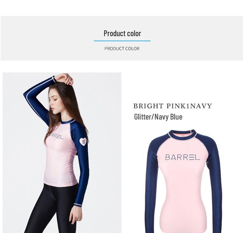 Korean-Style Women's Two-Piece Surfing Suit: Long Pants & Long Sleeve, Quick-Dry Sun Protection for Diving, Snorkeling, and Jellyfish Safety.
