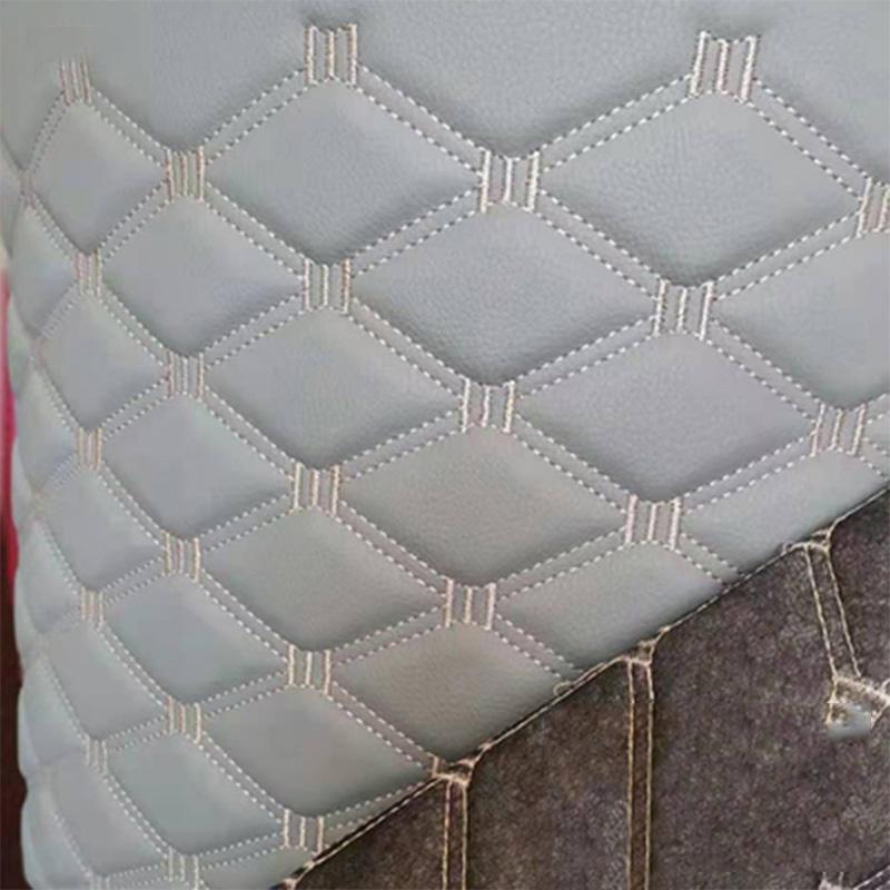 

100x155cm Quilted Faux Leather Fabric Embroidery Upholstery Fabric Car Roof Bedside Leather Door Sponge Trim Decoration 1X1.55M