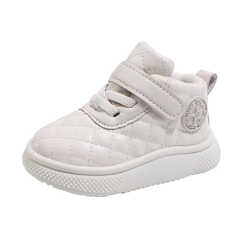 Spring & Fall Non-Slip Soft Sole Mid-Top Toddler Shoes - Boys & Girls Casual Leather Outdoor Board Shoes.