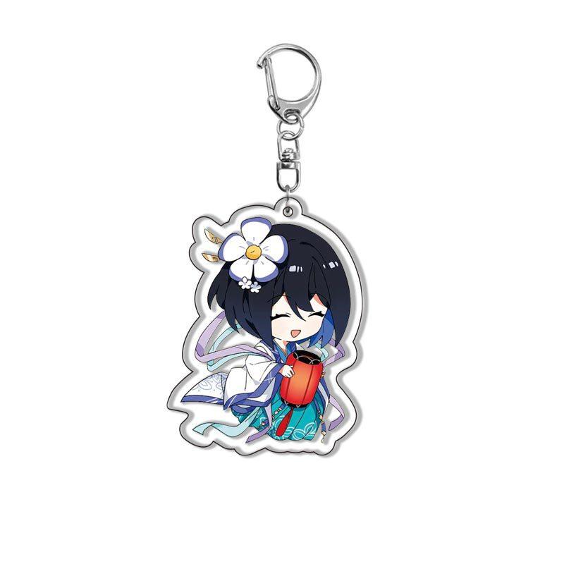 6CM Honkai Impact 3 Game Keychains Kiana Kaslana Double-sided Cartoon Figure Key Ring for Women Men Car Handbag Pendant Gifts
