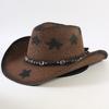 Popular Western Cowboy Straw Hat Men's and Women's Fashion Shade Straw Hat Classic Outdoor Western Cowboy Hat