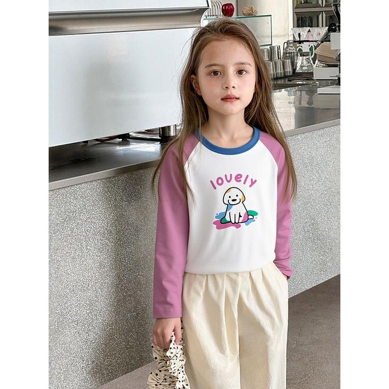 27Home Brand Children's Clothing New Product 2026 Spring Girls' Long-Sleeved T-Shirt Baby Clothes Pure Cotton Cartoon Bottoming Shirt
