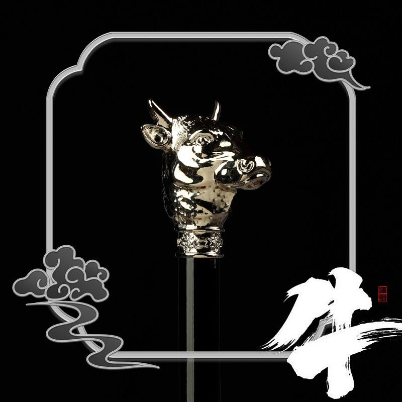 Umbrelă de golf rezistentă la ploaie de înaltă densitate pentru bărbați, cu zodia chinezească, pentru afaceri