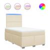 Box Spring Bed with Mattress Cream 120x190 cm Fabric