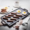 Barbecue Tray Cast Iron Baking Tray Outdoor Rectangular Barbecue Pan Steak Barbecue Plate Double Sided Baking Tray Iron Plate