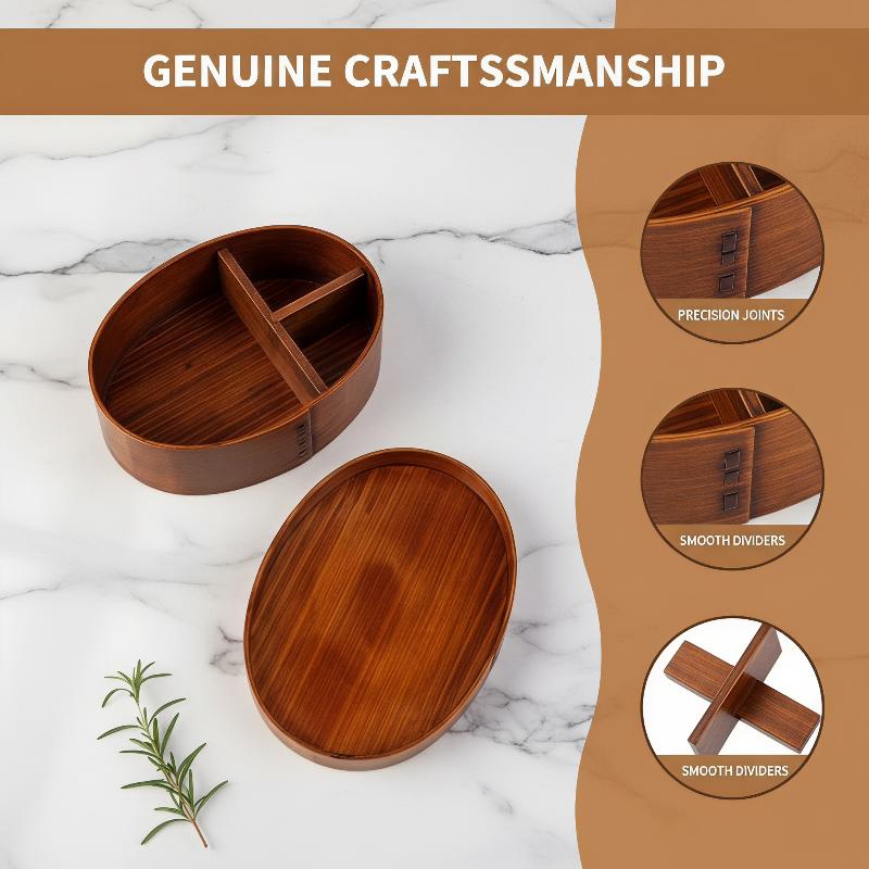 1 Pcs Wooden Food Container, Japanese Style Bento, Children' S Lunch Box, School Tableware, Bowl Box