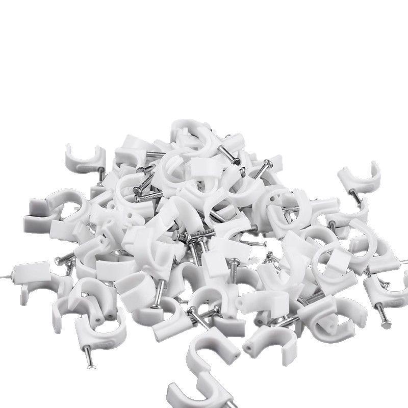 Network Cable Router Clamp - Wall-Mounted Cable Organizer with Steel Nail Clips