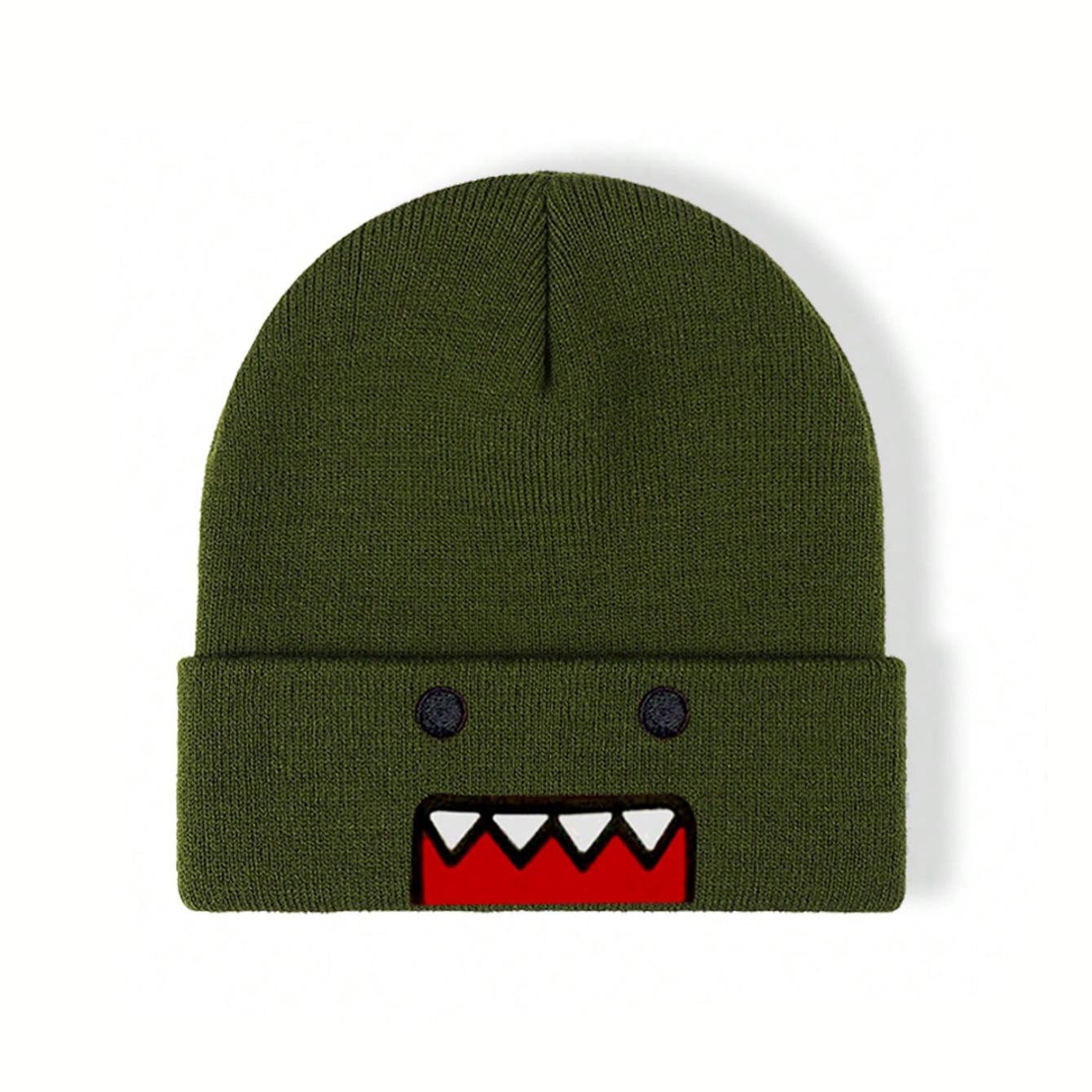 

New Cartoon Embroidered Knitted Hat Autumn Winter Outdoor Warm Windproof Hip Hop Casual Trendy Style for Men Women 54-58cm