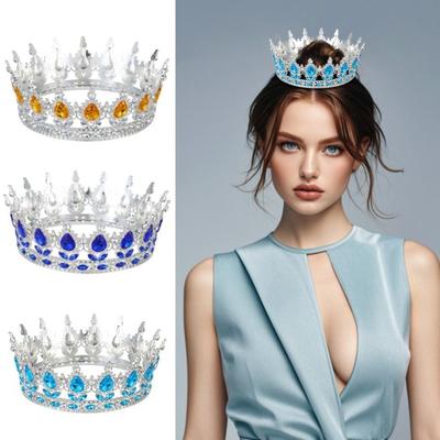 Lyxiga Kristall Brudkronor Strass Drottning Prinsessa Tiara Bröllopskrona Håraccessoarer