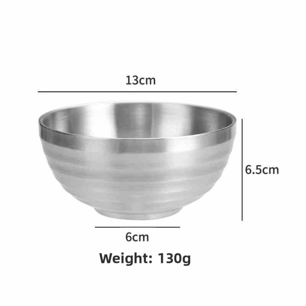 Round Shape Double Layer Insulated Bowls 304 Stainless Steel Soup Bowls Kitchen Dining