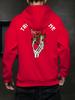 Herren lässiges Fleece-Sweatshirt für Herbst und Winter, mit Rosenaufdruck, ein modisches und trendiges Kapuzensweatshirt.