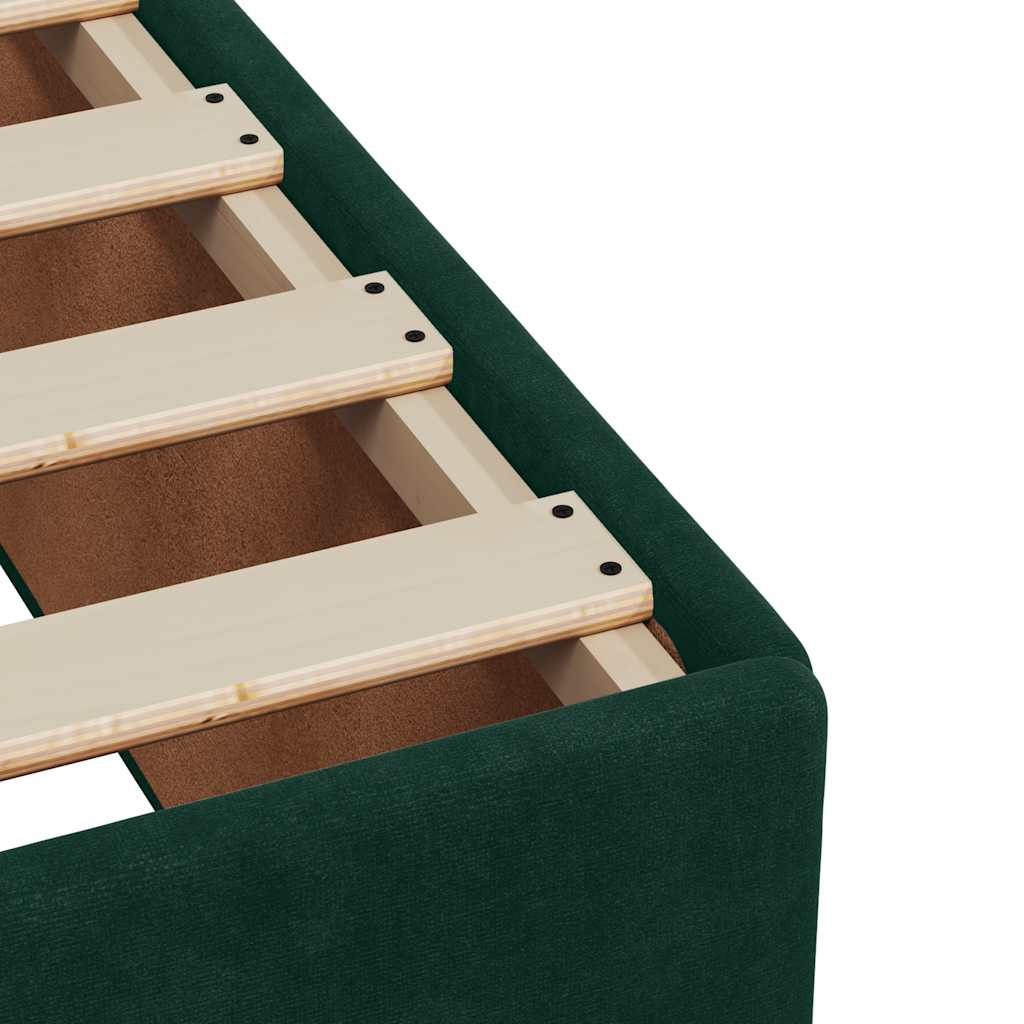 Box Spring Bed with Mattress Dark Green 160 x 200 cm Velvet