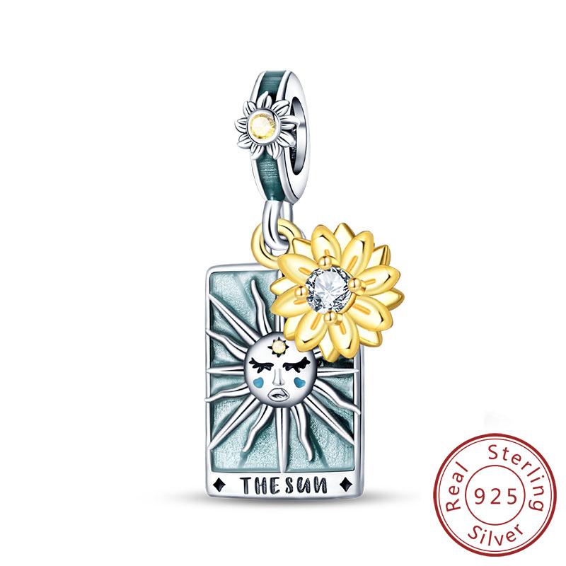 New Copper Charms Beads Pendants Sun Moon Stars Magic Tarot Charms Fit Original Bracelets Women Fine Jewelry Gifts