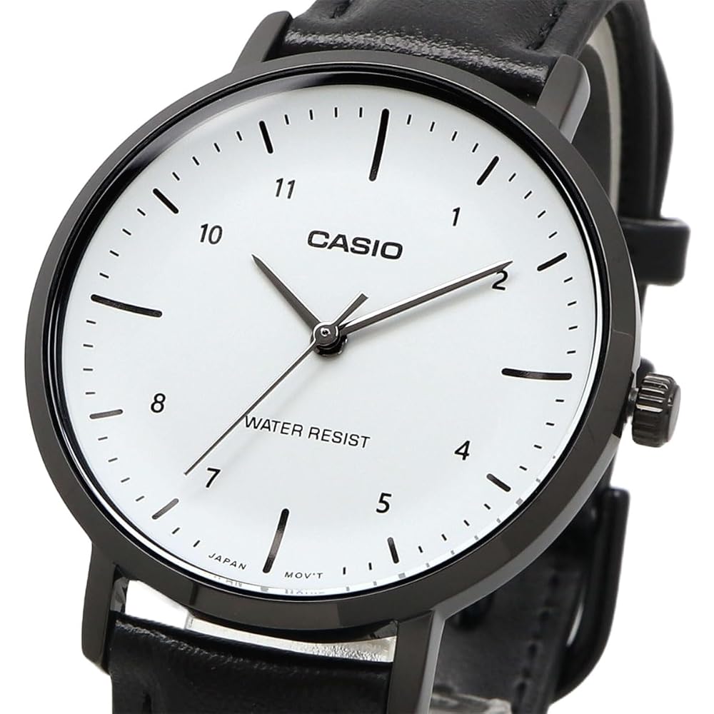 Casio Analog Quartz Women's Watch LTP-VT03BL-7B White Black Leather Band Imported Model