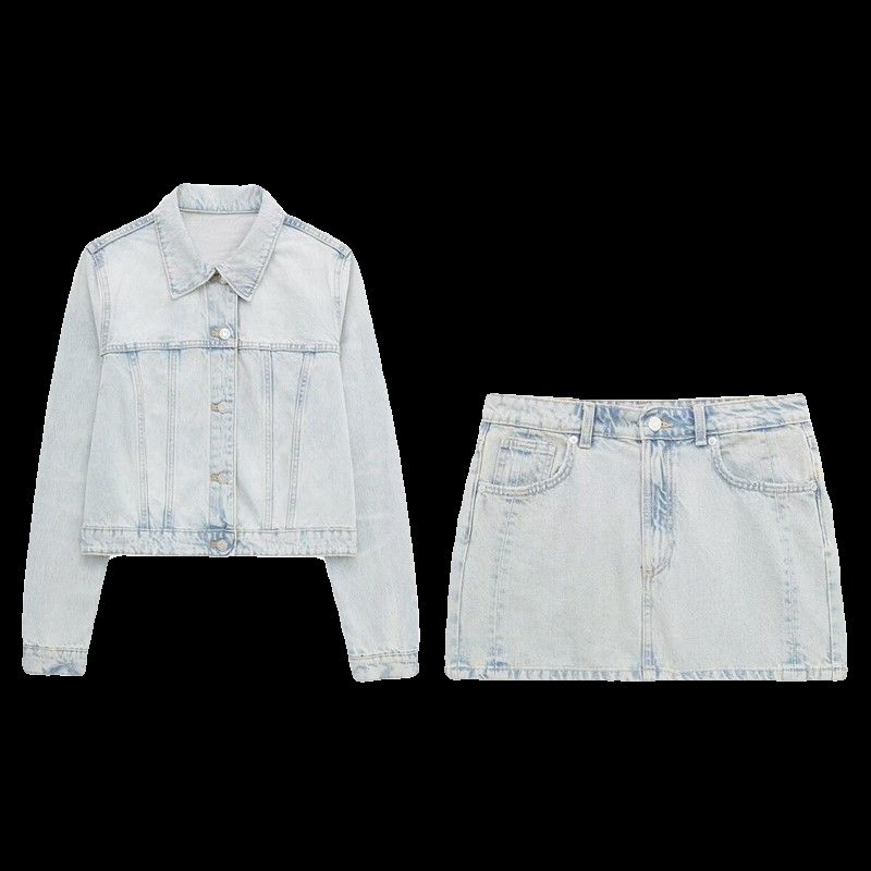Fashion Style 2024 Spring Denim Corset Jacket Outwear High Waist Skirt 8197017 406