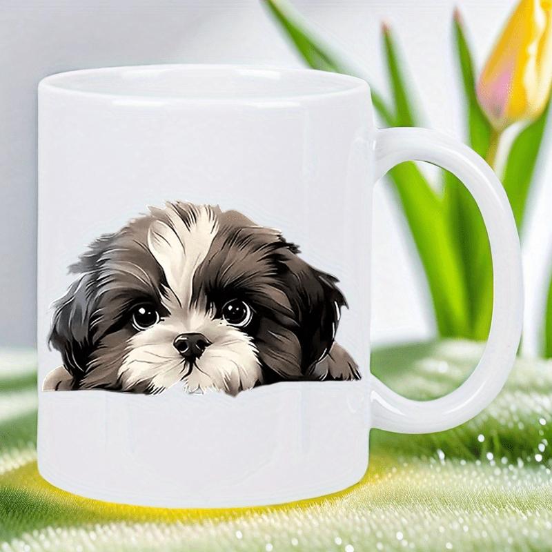 

Cute Shih Tzu Puppy Ceramic Mug - White Coffee Cup with Adorable Dog Design, Hand Wash Only, Perfect Gift for Dog Lovers, Kitche 320ml