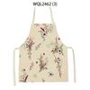 Women Flowers Print Linen Kitchen Apron Household Cleaning Apron Adult Children Cooking Baking Accessories Sleeveless Apron