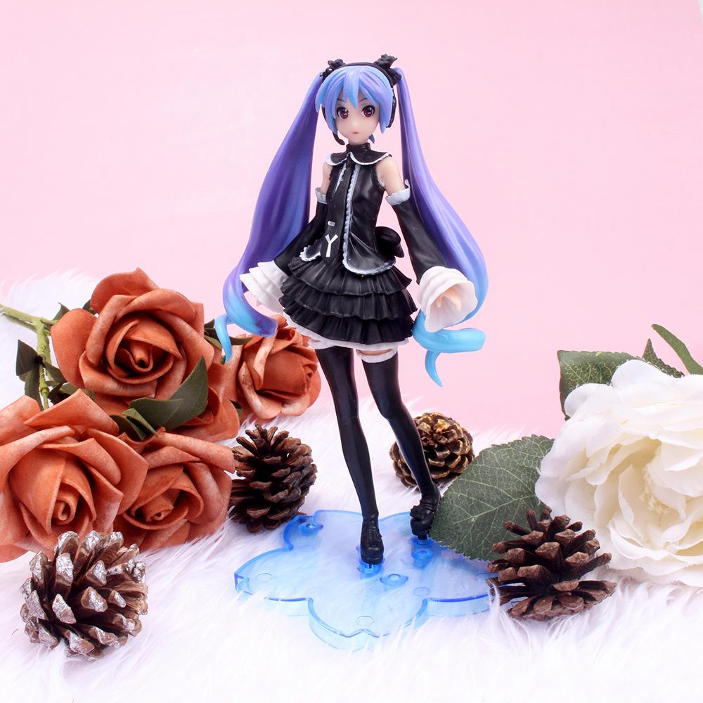 Non-Toxic 17Cm Japan Anime Black Clothes Purple Hair Sakura Action Figures Model Pvc Collecting Children Gifts Desktop Decor Toy For Kids Gift
