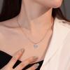 S925 Sterling Silver Love Heart Pendant European and American Simple Heart Zircon Necklace Women's High Sense