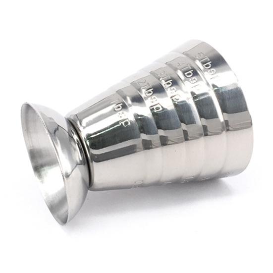 75ML Measuring Cup 3 Capacity Units Clear Scales Stable Base Non-slip Body Large-Capacity Hollow Bottom Mirror Shaker Cup Kitchen Gadget