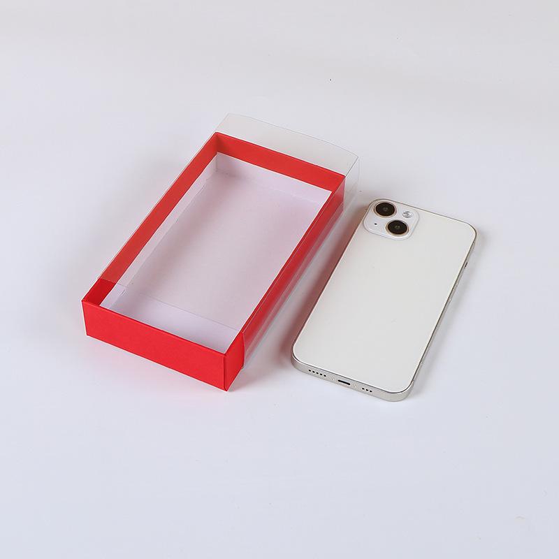 Creative Solid Color Thick Paper Drawer Jewelry Packag Box Greeting Card Necklace Bracelet Gift Package Paper Box Rectangular Transparent Gift Boxes