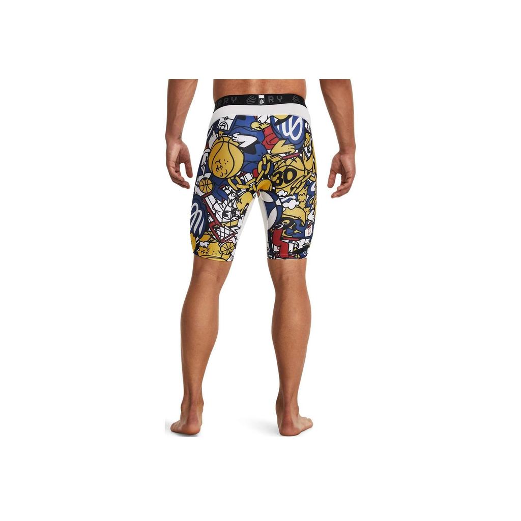 Under Armour HeatGear Curry HeatGear Buchstabenprint Mesh-Design Sportshorts Herrenshorts Weiß 1379829-100