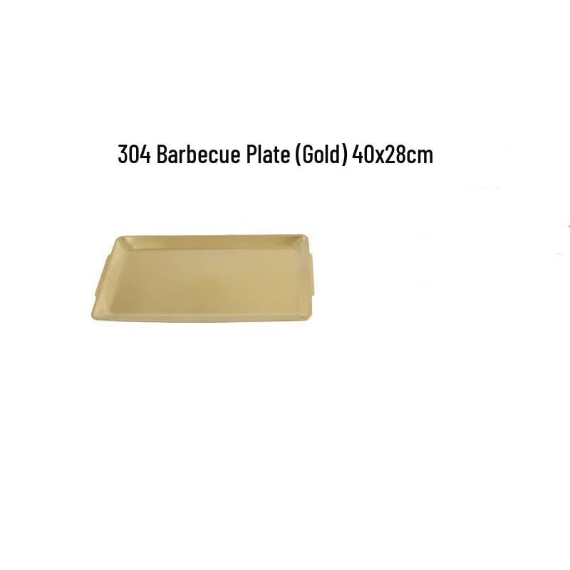 OEING Корейский стиль Прямоугольная BBQ-тарелка из нержавеющей стали 304