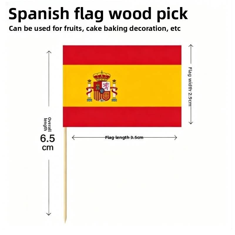 Multinational Flag Toothpick Food Decor Pack For Fruit Garnishes And Cocktails