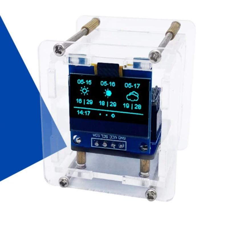 1 Set Wifi Digital Clock Esp8266 Mini Weather Clock Diy Soldering Kit Electronic Multifunctional Weather Station