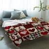 Valentine's Day Hearts Printed Blanket for Sofa Bed Travel Camping Living Room Office Conditioning Blanket for All Seasons Gifts