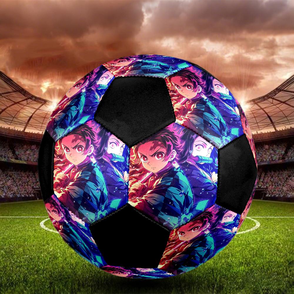Soccer Ball Colorful Machine Stitched PVC Size 5 Team Training Competition Ready Durable High-Bounce Cool Sports Gift
