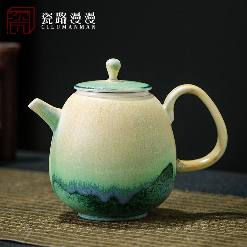 Clear Water Firewood Dragon Egg Teapot Kung Fu Tea Set Ball Hole Filter Teapot Household Ceramics Teapot Teacup Tea Infuser