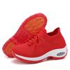 Fashion Women Platform Shoes Knitted Running Sports Shoes Anti-slip Air-cushion Sneakers Breathable Mesh Dancing Traveling Shoes
