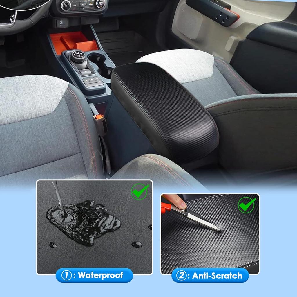 2022-2025 2026 Maverick Center Console Cover for Frod Maverick (XL/XLT/Lariat/Tremor/Lobo), Waterproof&Anti-Scratch Leather Armrest Cover 2023 2024