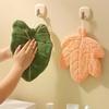 Soft Double-layer Leaf Style Hand Towel Thickened Absorbent Hanging Hand Cloth Speed Dry Handkerchief Rag For Kitchen Bathroom
