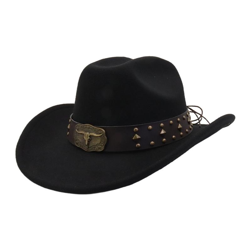 Ethnic Vintage Cowboy Hats Wide Brims Sun Protections Breathable Polyester Summer Outdoor Hat For Music Festivals