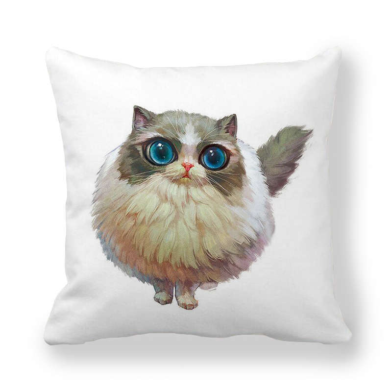 Cartoonish Cute Animal Patterns Digital Printing Short Plush Pillow Covers For Car Sofa Office Cushion Cover Home Goods