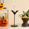 Jern Flaggermus Lysestaker Halloween Dekorasjoner Gotiske Hjem Aksent Midtstykker Konisk Lysestake Stativ For Skrekkfester