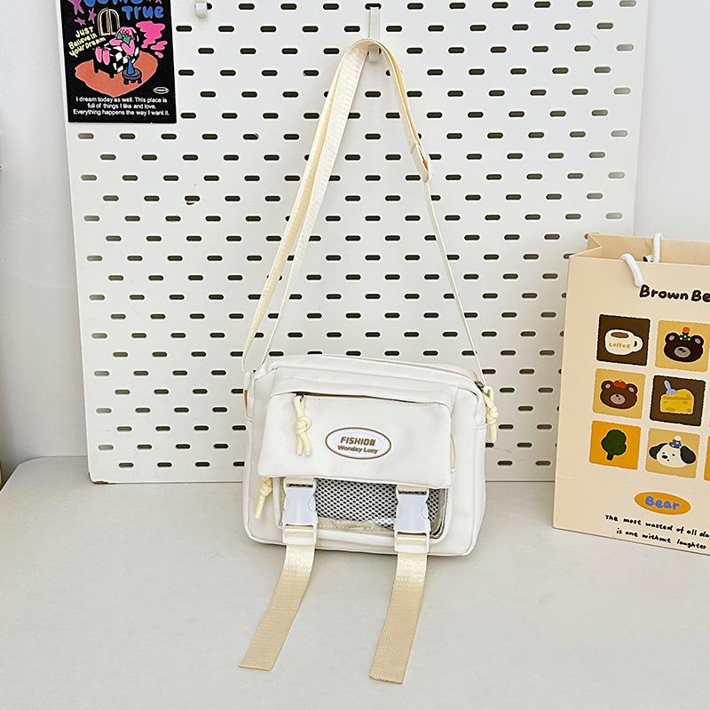 Cute college style girl messenger bag Japanese ins student large capacity versatile mailman bag transparent pain bag