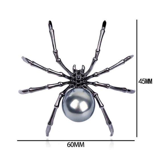 Fashion Women Rhinestone Faux Pearl Spider Brooch Pin Corsage Lapel Jewelry Gift