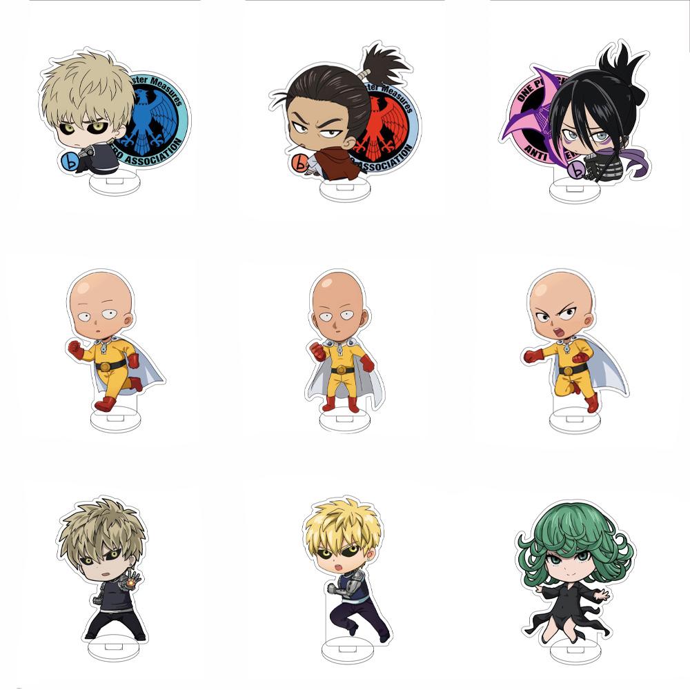 10CM Anime ONE PUNCH MAN Figure Stand Model Saitama/Genos/BLAST/Tatsumaki Cute Desk Decor Standing Sign Gifts