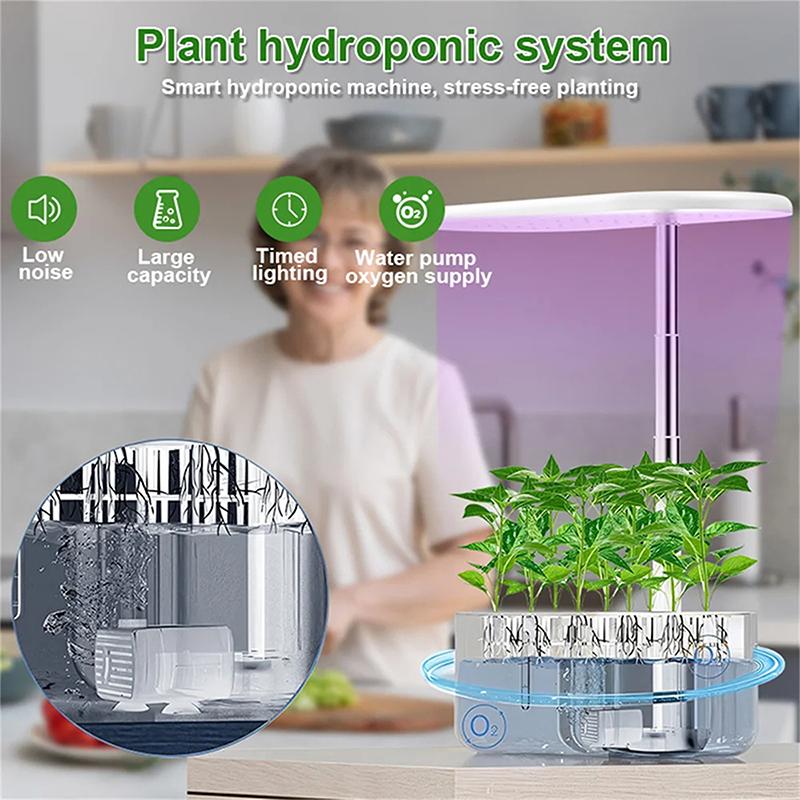 Inteligentní hydroponický pěstební systém Vnitřní pěstební stroj Zahradní rostlina Zeleninový květináč Automatický časovač LED růstová lampa