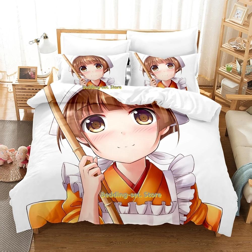 Yuragi-sou No Yuuna-san Bedding Set Single Twin Full Queen King Size Bed Set Adult Kid Bedroom Duvetcover Sets 3D Anime Bed