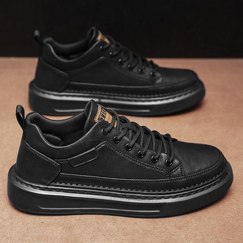Autumn new casual leather shoes platform-soled sports little white board shoes