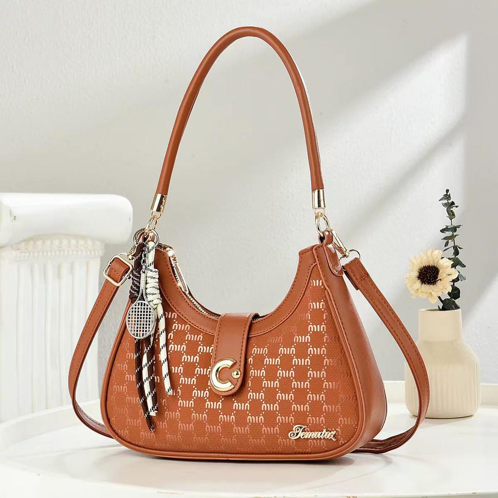 Women Printed Crescent Shoulder Bag, Minimalist Large Capacity Spacious Fashion Handbag