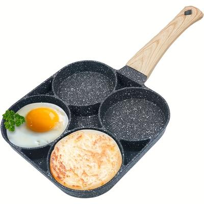 Medical Stone Four-hole Omelette Pot Household Non-stick Flats-bottomed Egg Dumpling Pot Breakfast Egg Burger Frying Pan