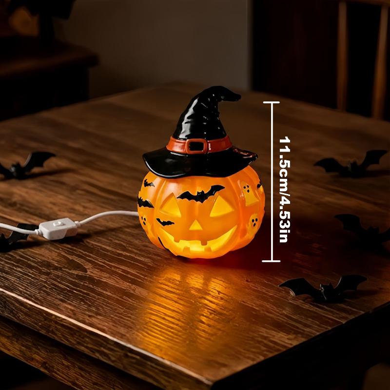 Halloween Kürbis Schädel Tischlampe Nachtlicht Gruselige Atmosphäre Schreibtischornament Für Zuhause Schlafzimmer Party Feiertagsdekoration Geschenke