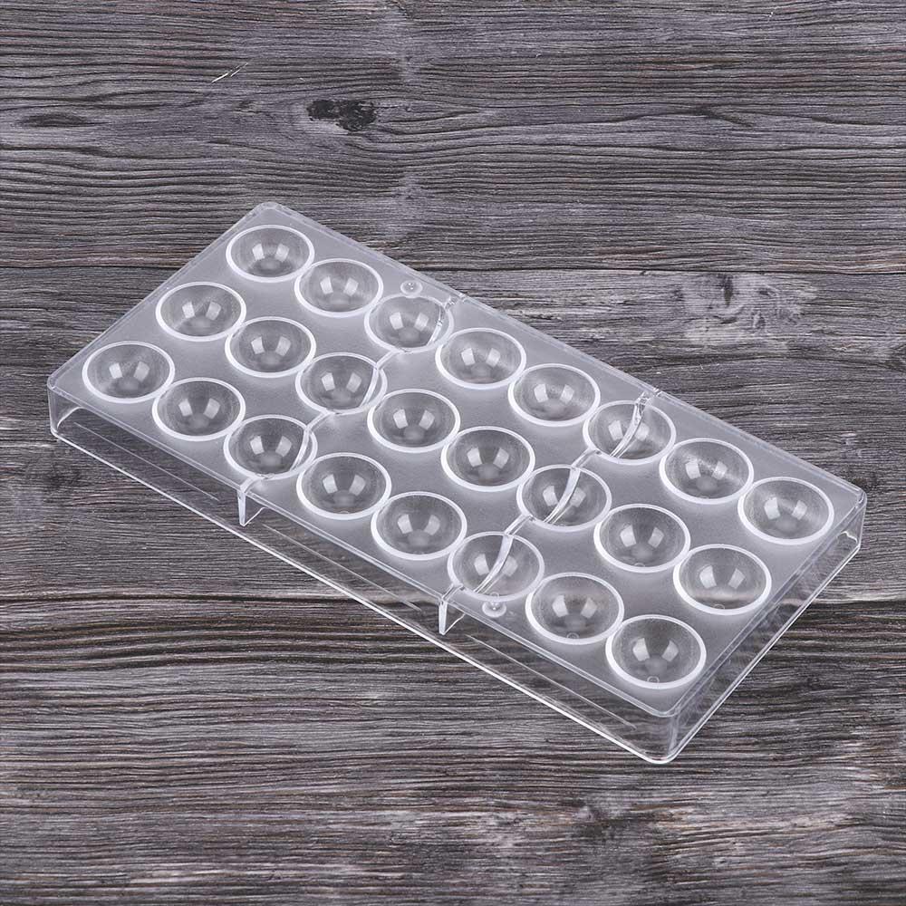 Clear DIY 24 Half Ball Polycarbonate Candy Maker Baking Tool Cake Mousse Mould Hard Chocolate Mold