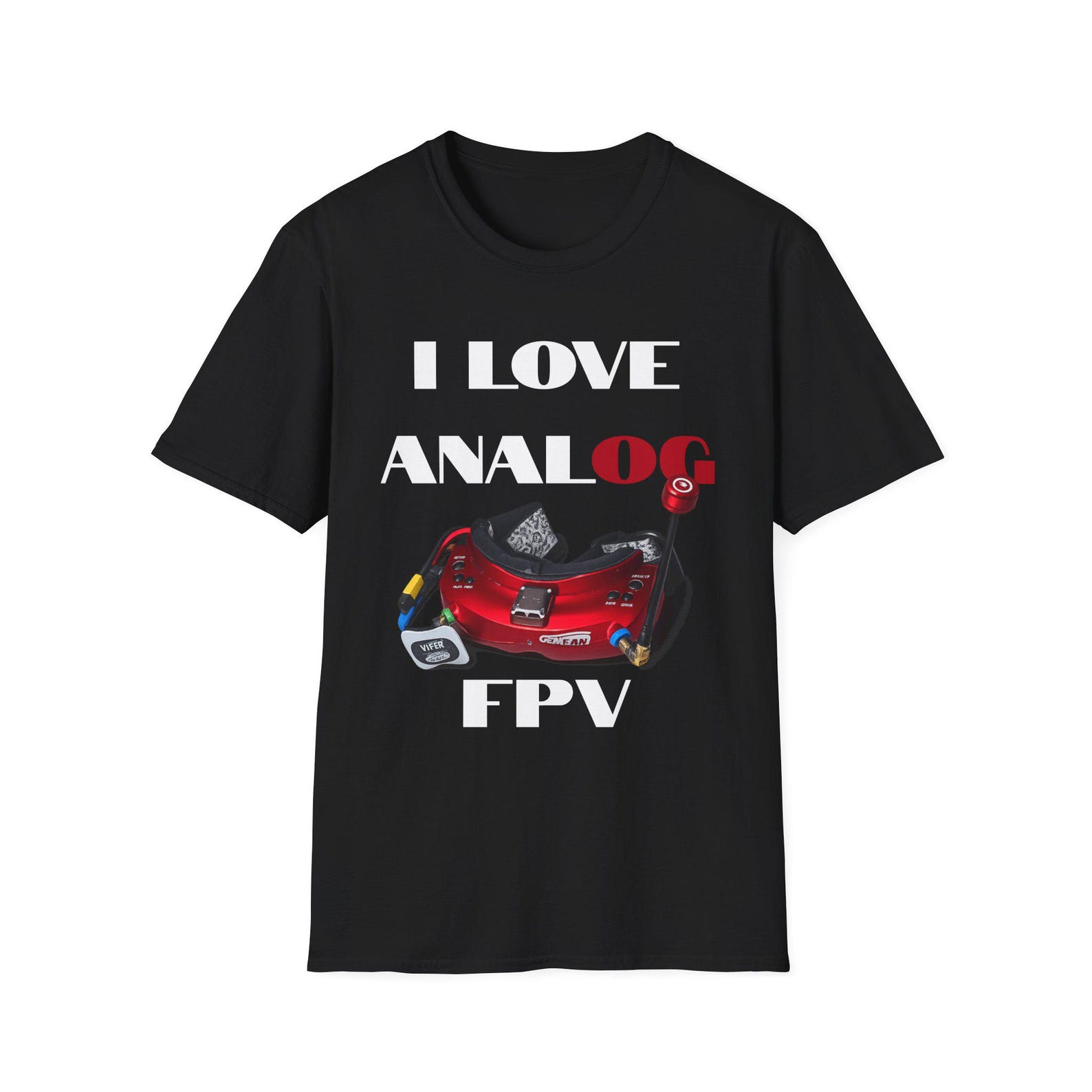 I Love Analog FPV T-Shirt | Drone FPV Goggles Graphic Tee 3XL