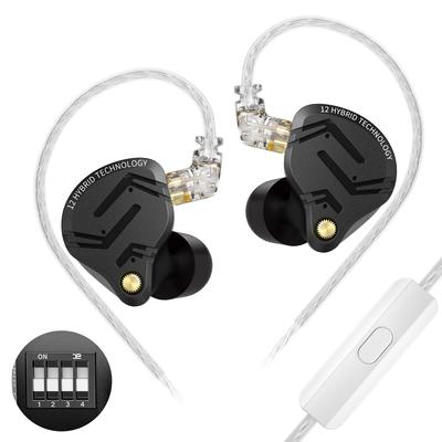 KZ ZS12 PROX 5BA 1DD Wired Canal Type Ear Unprecedented Hearing Sound and Lightweight Custom Tuning Suitable for Audio Monitoring with High-end